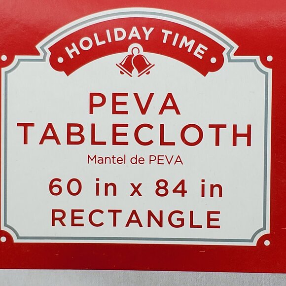 60" x 84" Vinyl Tablecloth Nutcracker Argyle Christmas Rectangle Holiday Time - Picture 5 of 7